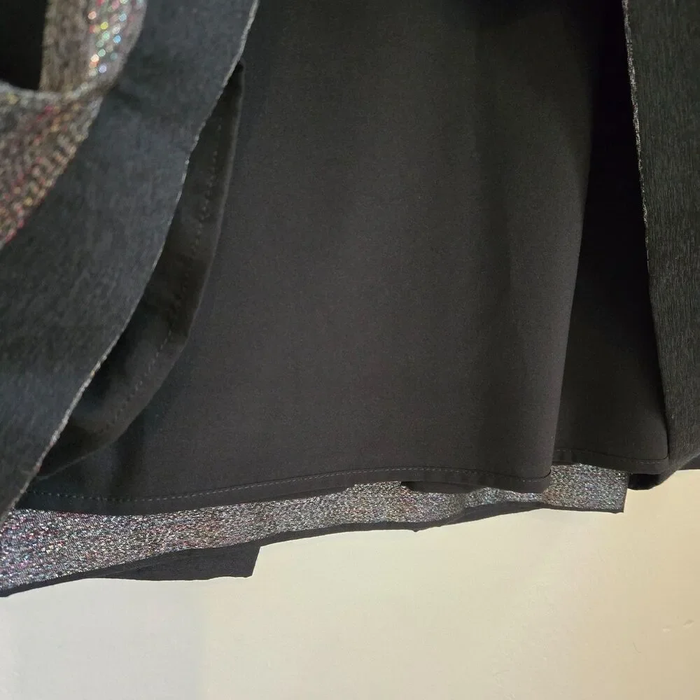CORY Justina Box Pleat Skirt Size 8 Metallic Rainbow Sparkle Party Cocktail Glam